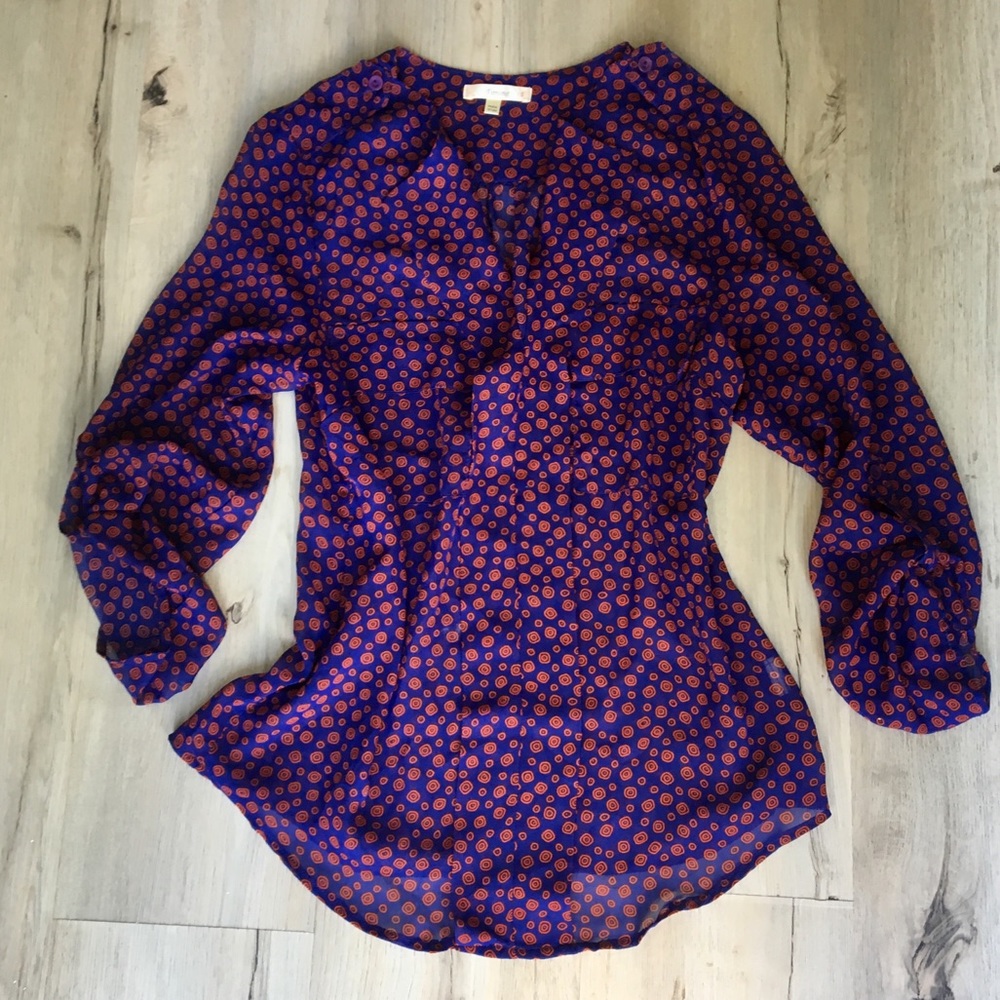 Fun Patterned Sheer Work Blouse